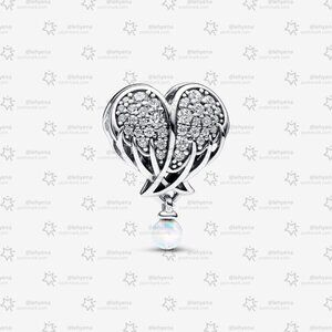 Pandora Sparkling Angel Wings & Heart Charm|Pendant